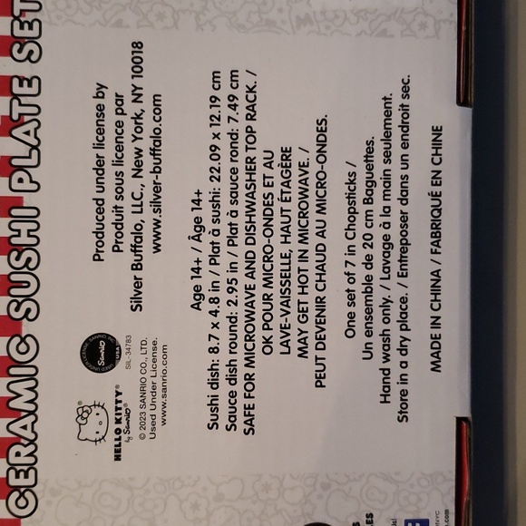 Hello Kitty Ceramic Sushi Plate Set NWT - Picture 5 of 7